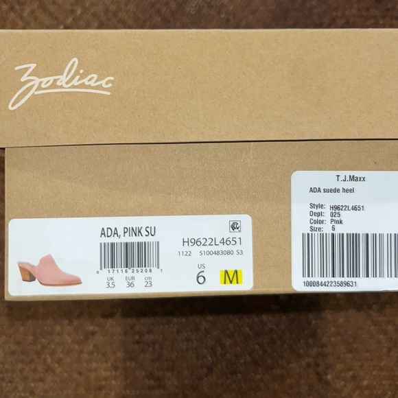 ZODIAC Pink Suede Ada Heels Women’s Size 6 Stacked Block 3in Heels NEW - Picture 5 of 6